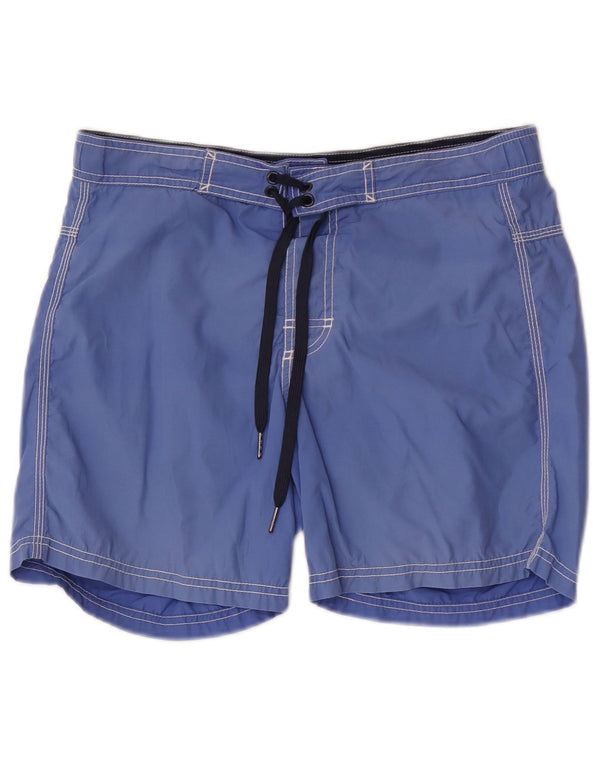 Benetton Shorts de banho masculino pequeno azul algodão