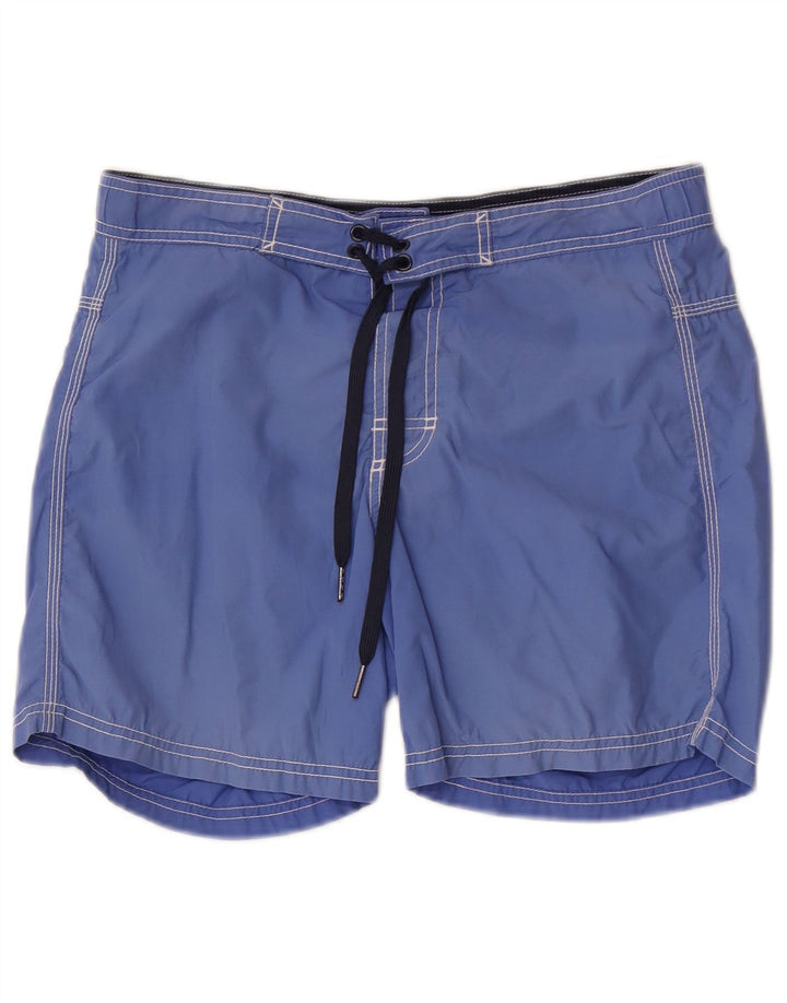 Benetton Shorts de banho masculino pequeno azul algodão