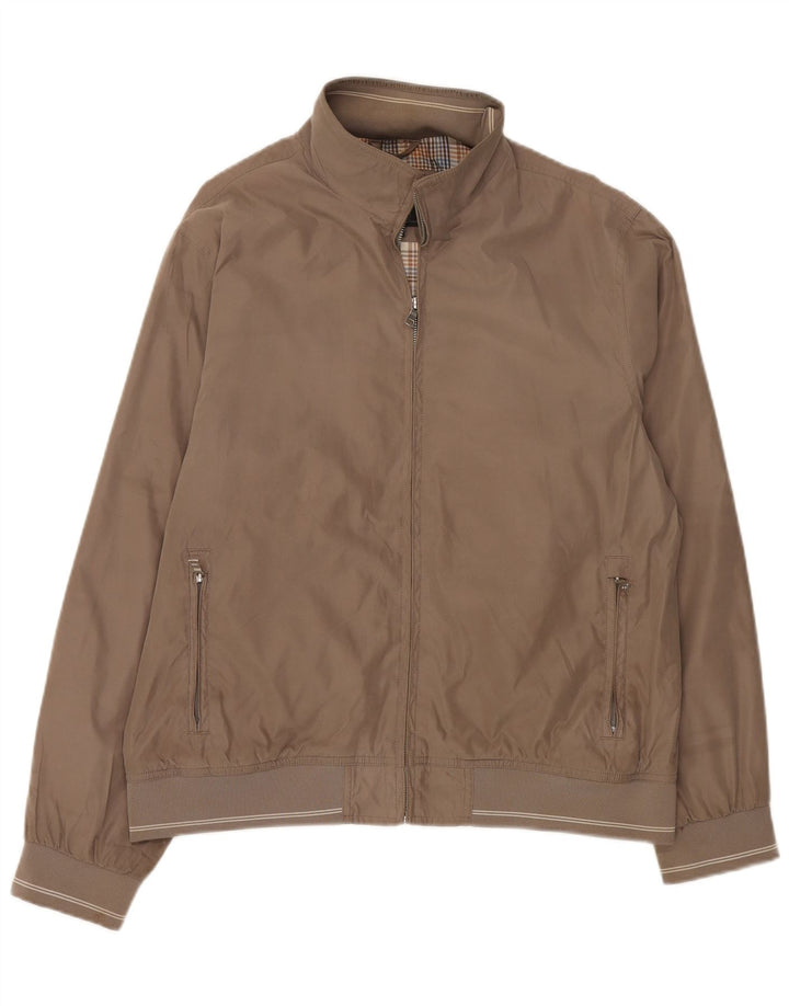 Jaqueta bomber masculina Marks & Spencer Reino Unido 40 grande poliéster marrom