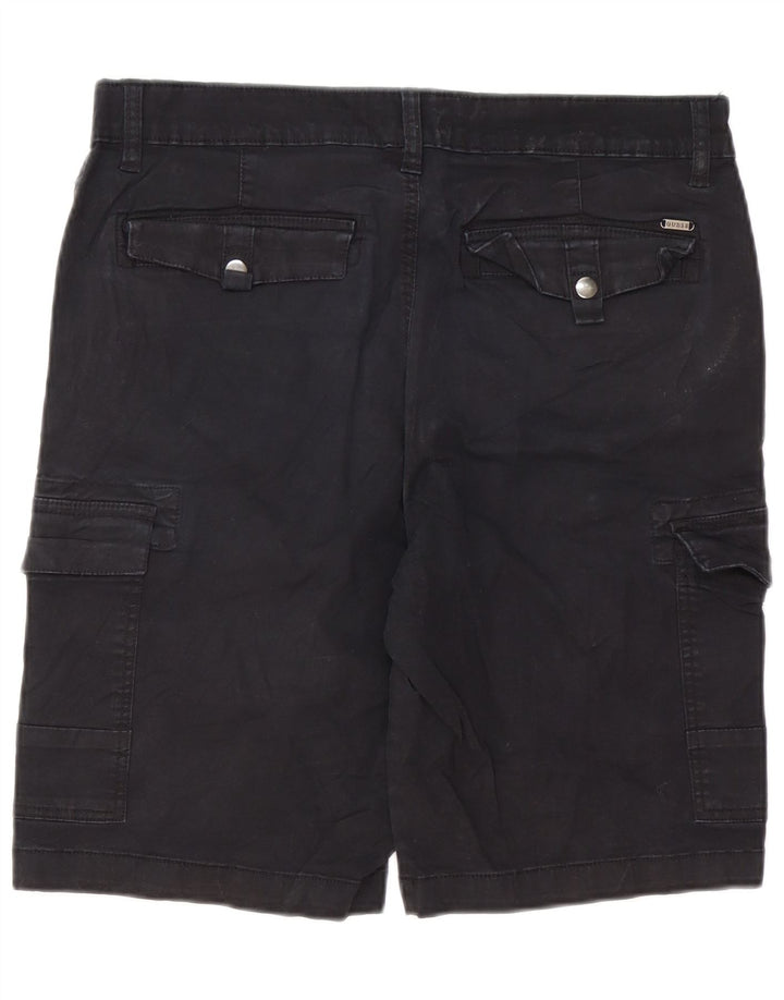 Guess Mens Cargo Shorts W32 Médio Algodão Preto