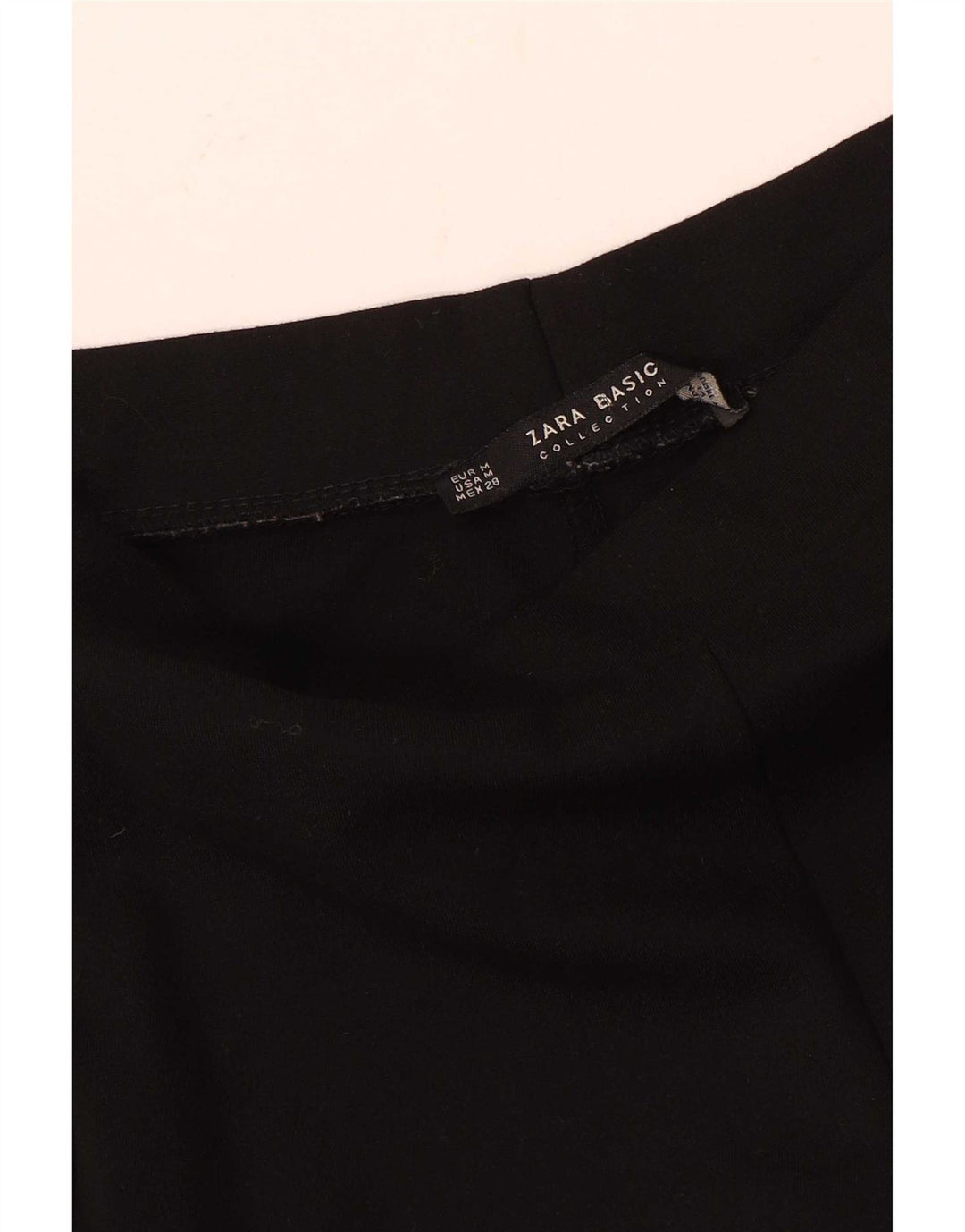 Leggings femininas Zara UK 12 listradas pretas médias