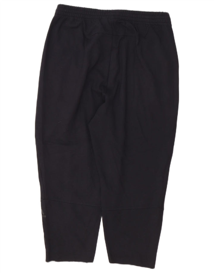 Calças de treino masculinas Adidas grandes de algodão preto