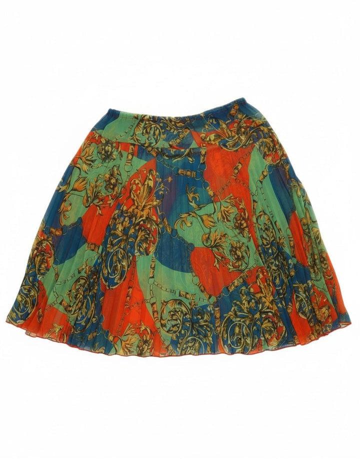 Saia vintage feminina linha A W25 XS poliéster floral multicolorido