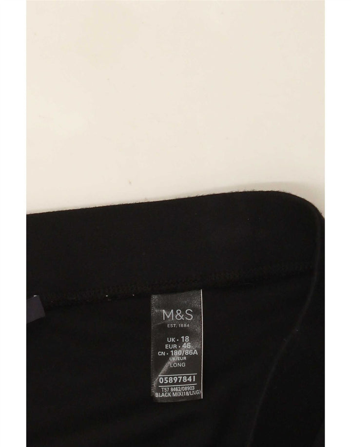 Leggings femininos Marks & Spencer Reino Unido 18 XL preto viscose