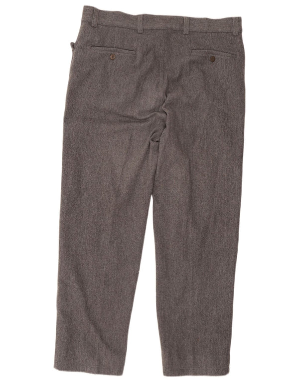 Calça masculina Versace de terno reto IT 52 XL W38 L29 lã cinza