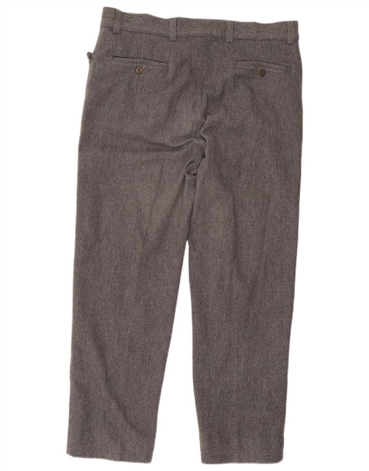Calça masculina Versace de terno reto IT 52 XL W38 L29 lã cinza