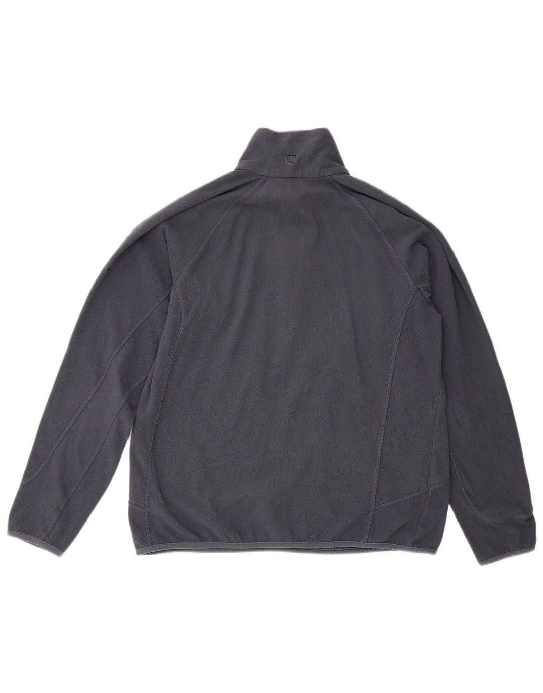 Suéter de lã feminino Berghaus com zíper e gola UK 14 grande poliéster cinza