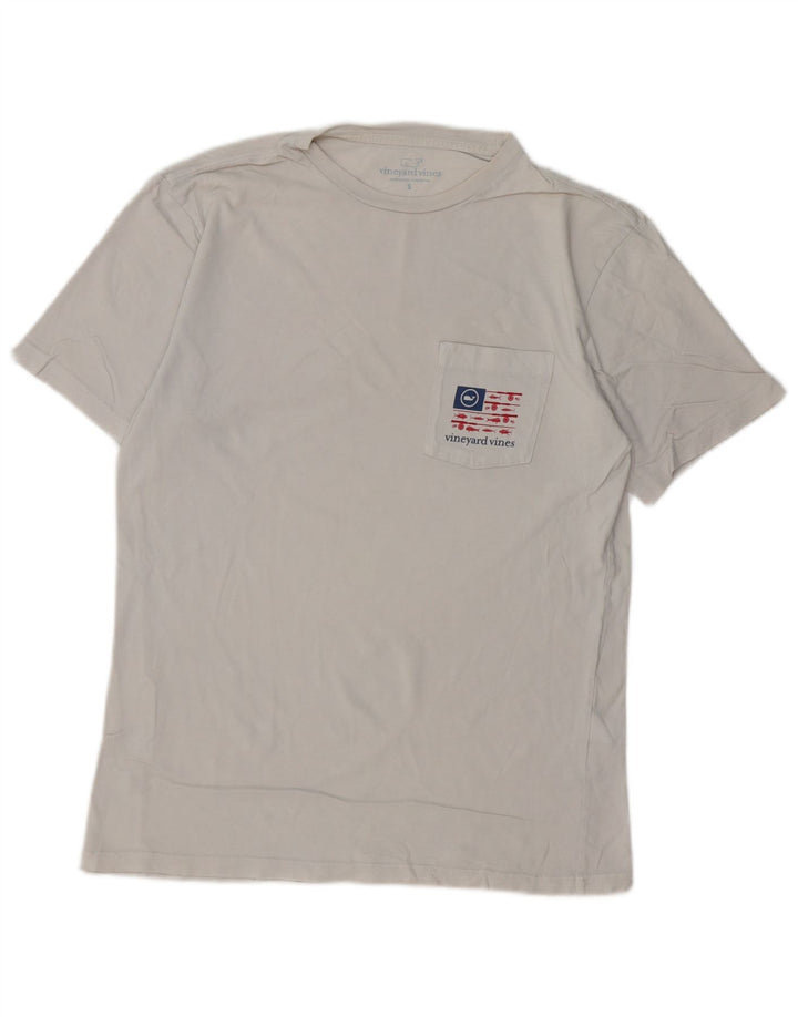 Camiseta masculina VINEYARD VINES com estampa gráfica pequena de algodão off white