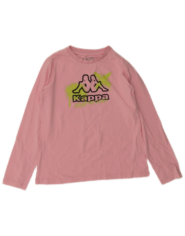 Kappa Girls Graphic Top manga comprida 13-14 anos algodão rosa