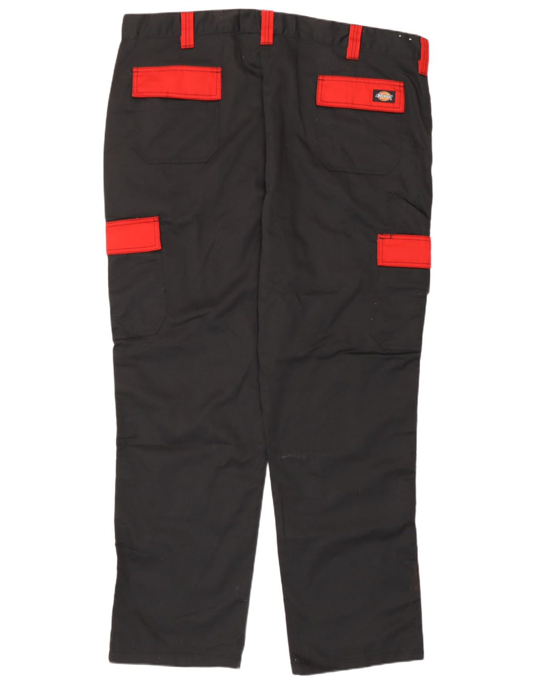 Calças cargo retas masculinas Dickies W44 L31 poliéster colorblock preto