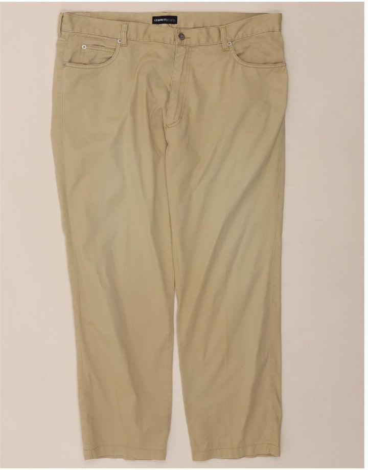 CERRUTI Mens Straight Casual Trousers W42 L30 Beige Cotton Vintage Cerruti and Second-Hand Cerruti from Messina Hembry 