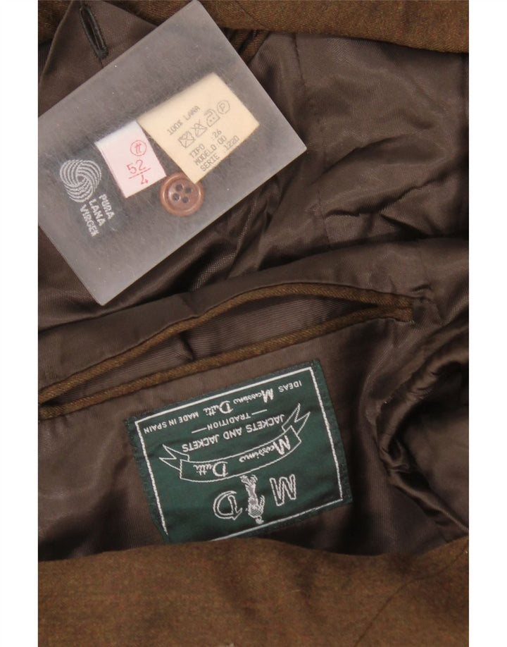 Jaqueta blazer masculina Massimo Dutti com 2 botões UE 52 grande lã marrom
