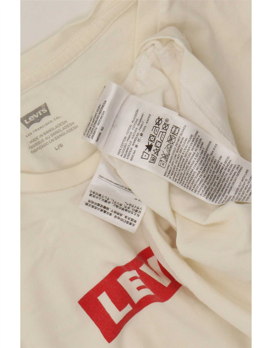 Camiseta gráfica masculina Levi's Top grande de algodão off white
