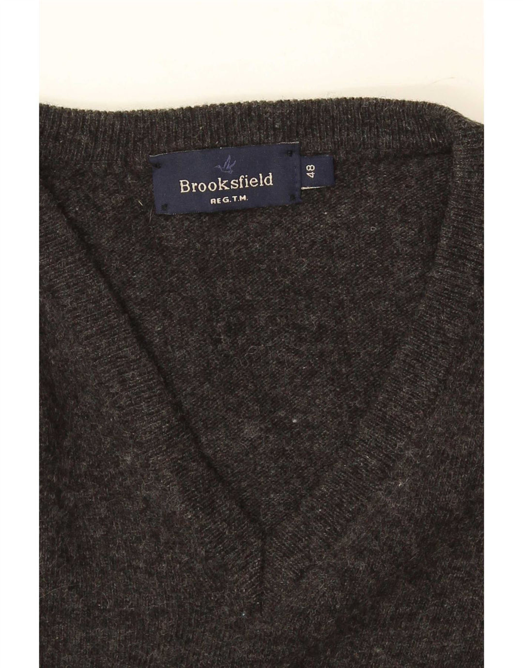 Suéter masculino Brooksfield com decote em V IT 48 pequeno cinza