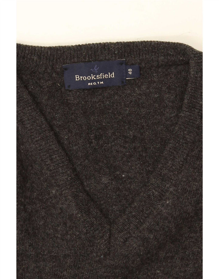 Suéter masculino Brooksfield com decote em V IT 48 pequeno cinza