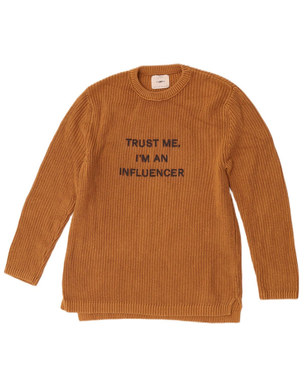 Suéter Zara Girls Graphic Crew Neck 13-14 anos algodão amarelo