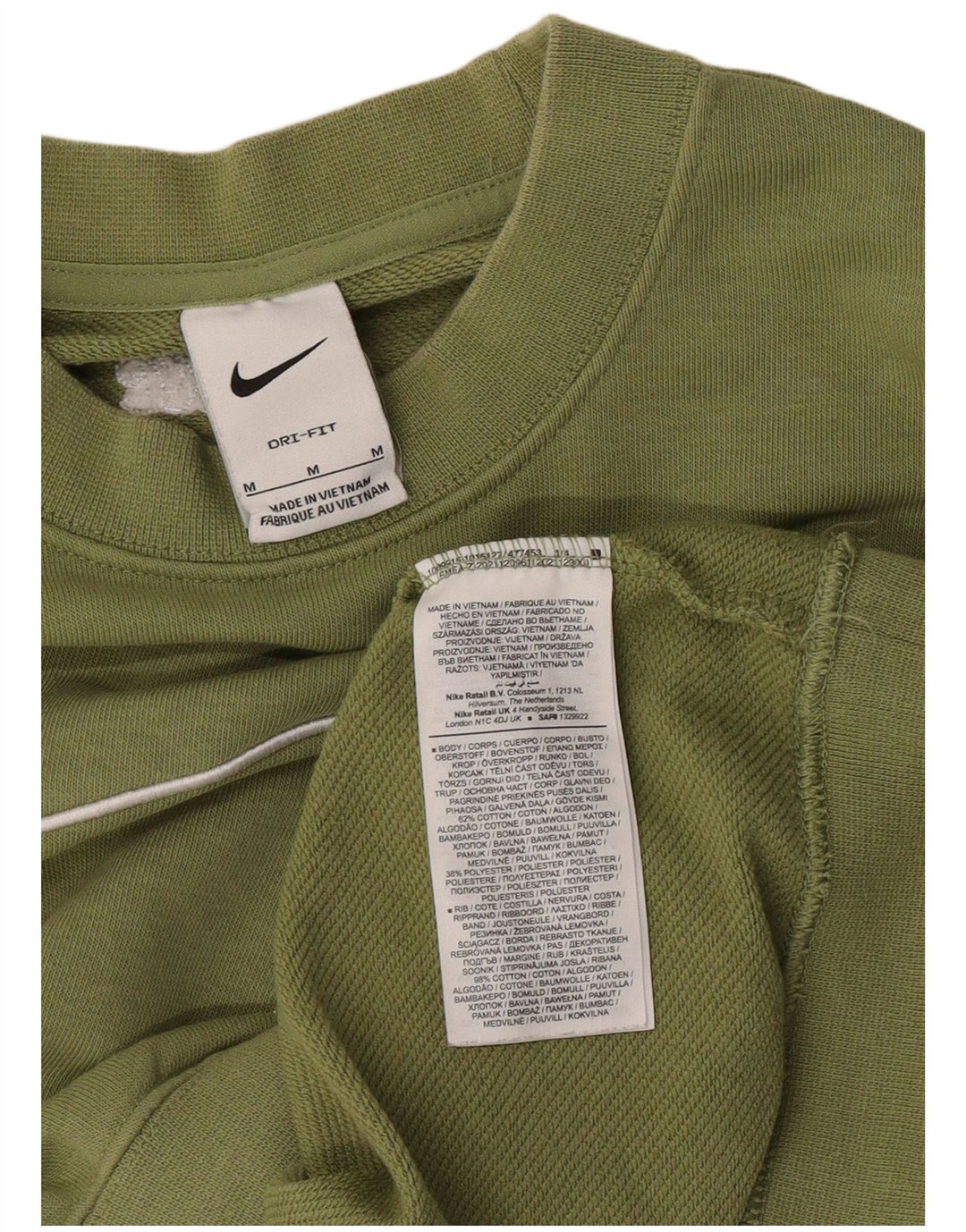 Nike Womens Dri Fit Graphic Oversized Moletom Jumper Reino Unido 14 Médio Verde