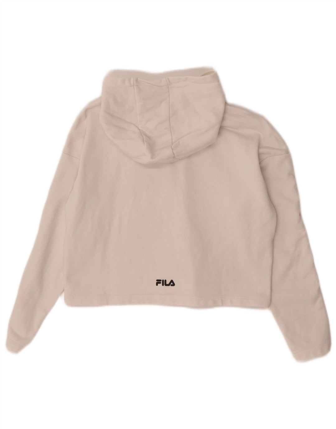 FILA Suéter feminino com capuz e corte gráfico 11-12 anos em algodão branco