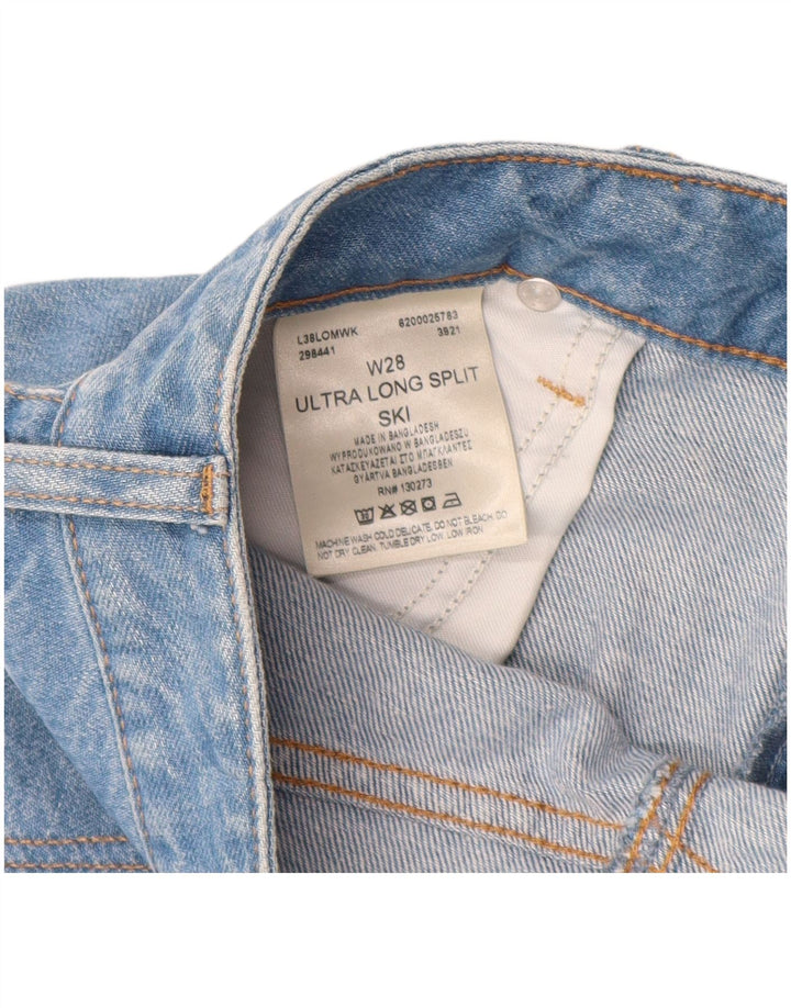Saia jeans maxi feminina Lee W28 algodão azul médio