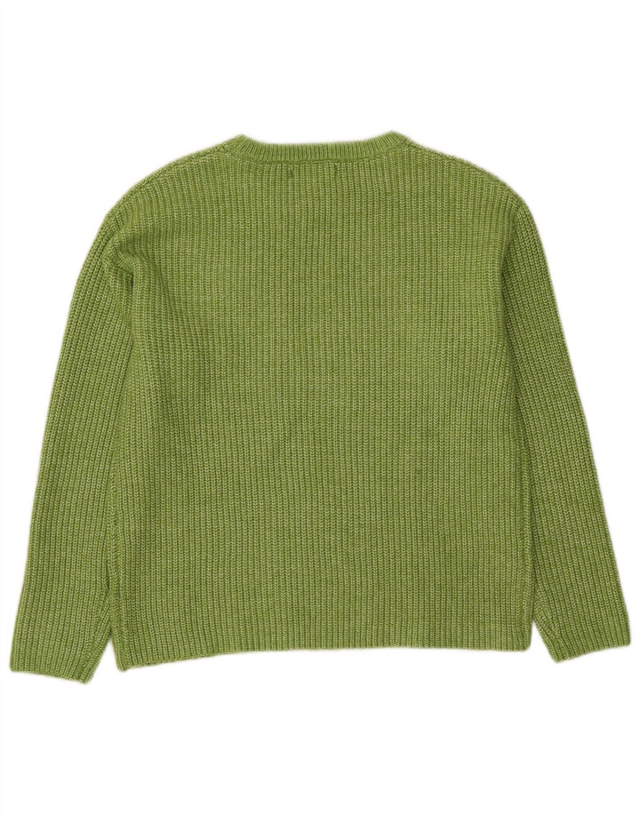 Suéter feminino Marks & Spencer com gola canoa e poliéster verde pequeno Reino Unido 10
