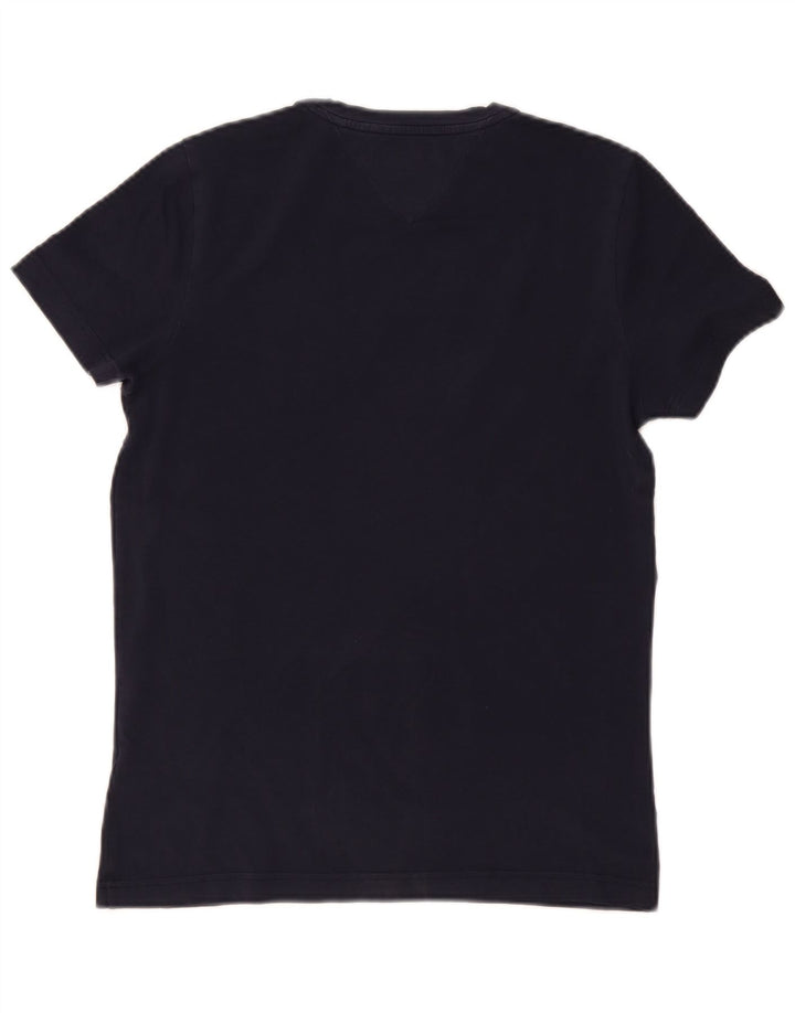 Camiseta masculina Tommy Hilfiger top pequeno algodão azul marinho