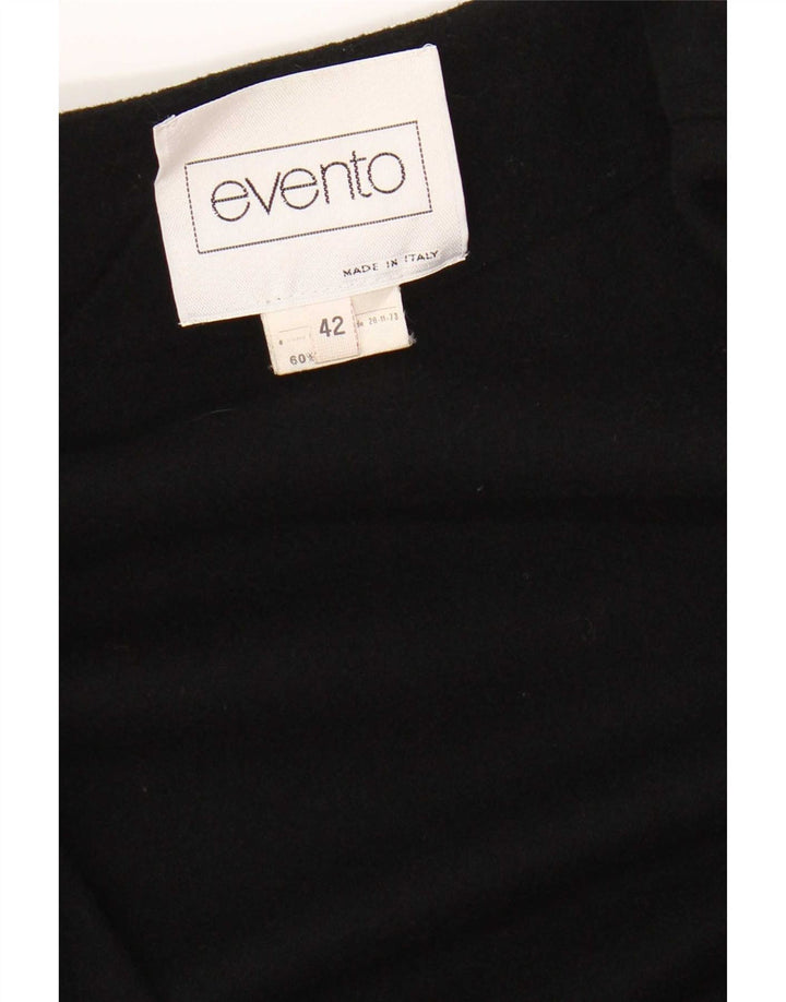 Casaco feminino vintage IT 42 lã com estampa animal preta média