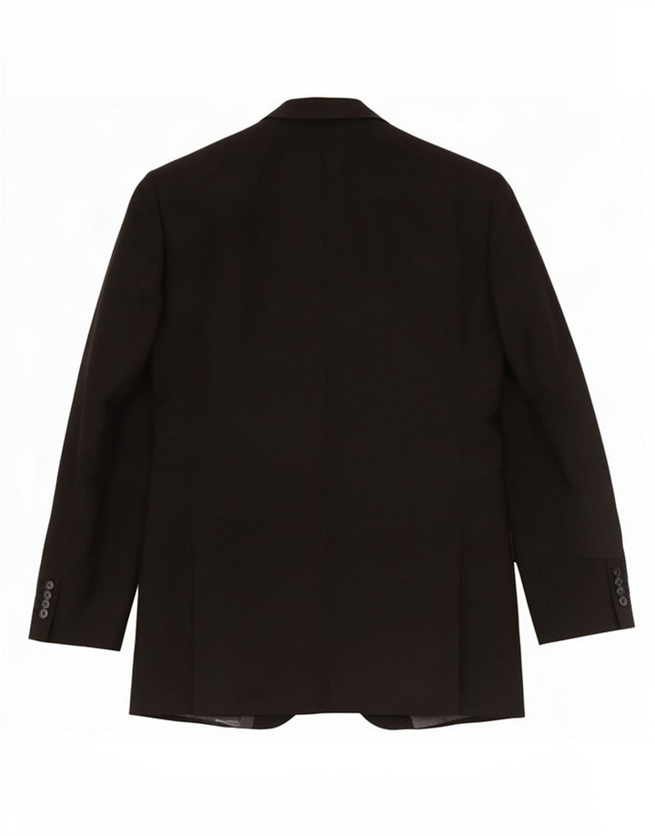 Jaqueta blazer masculina longa de 3 botões Marks & Spencer Reino Unido 40 médio preto
