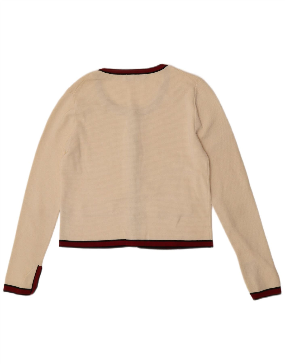 Suéter Zara Feminino Crop Cardigan UK 12 Médio Off White