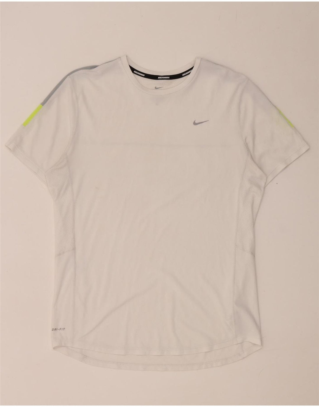 Camiseta masculina Nike Dri Fit Top médio branco colorblock poliéster