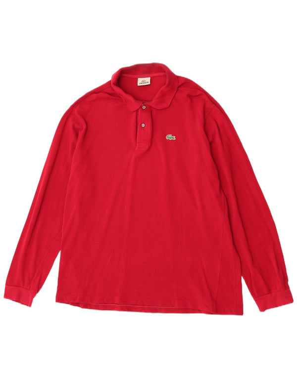 Camisa polo masculina de manga comprida Lacoste tamanho 6 XL Borgonha