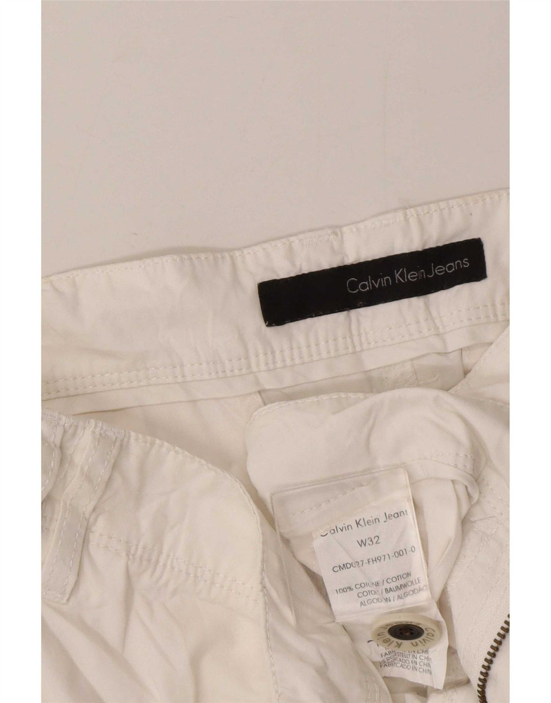 Shorts cargo masculino Calvin Klein W32 médio algodão branco