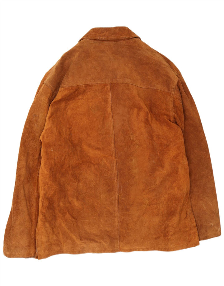 Jaqueta de camurça feminina vintage UK 44 2XL marrom