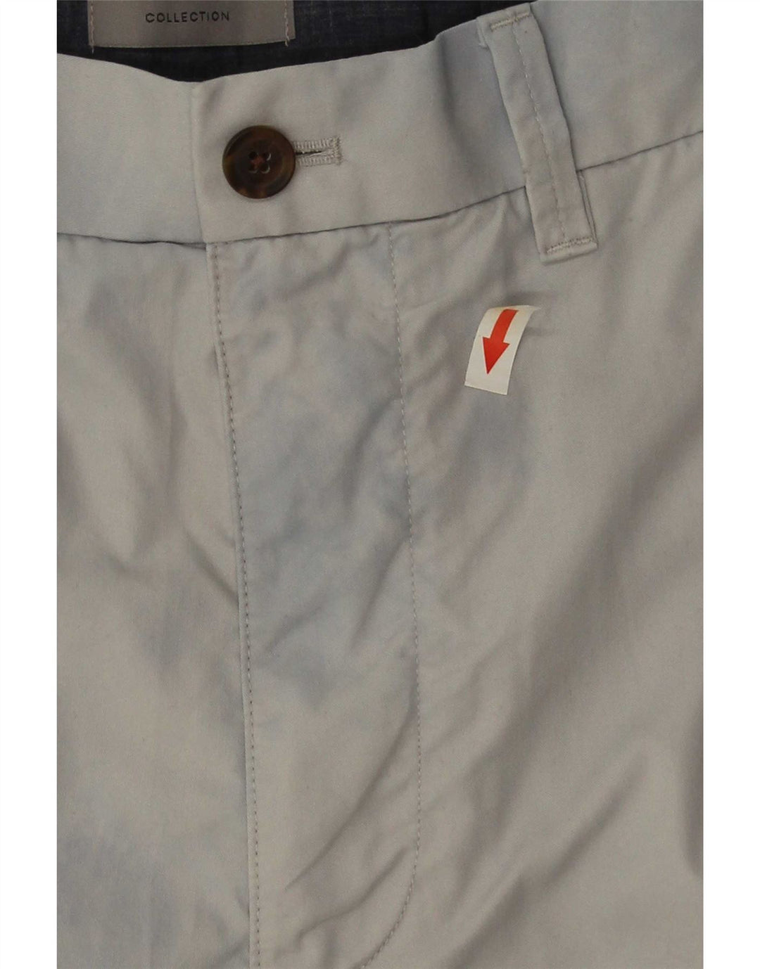 Shorts chino masculino Marks & Spencer W34 grande algodão cinza