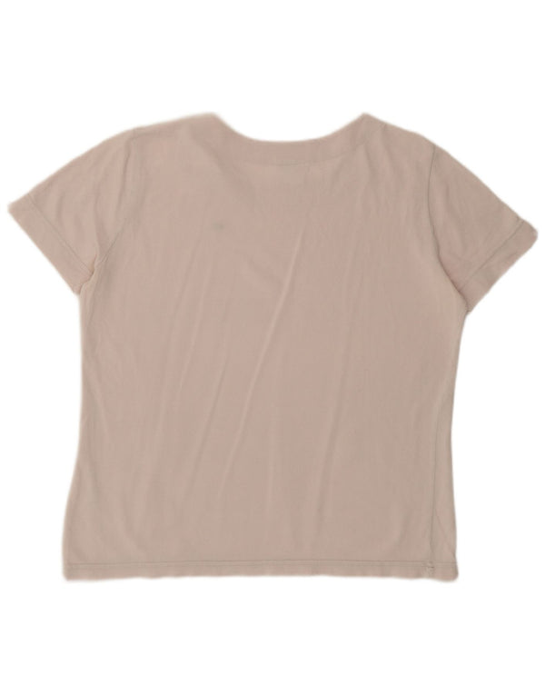 Camiseta feminina Lacoste tamanho superior 48 XL algodão rosa