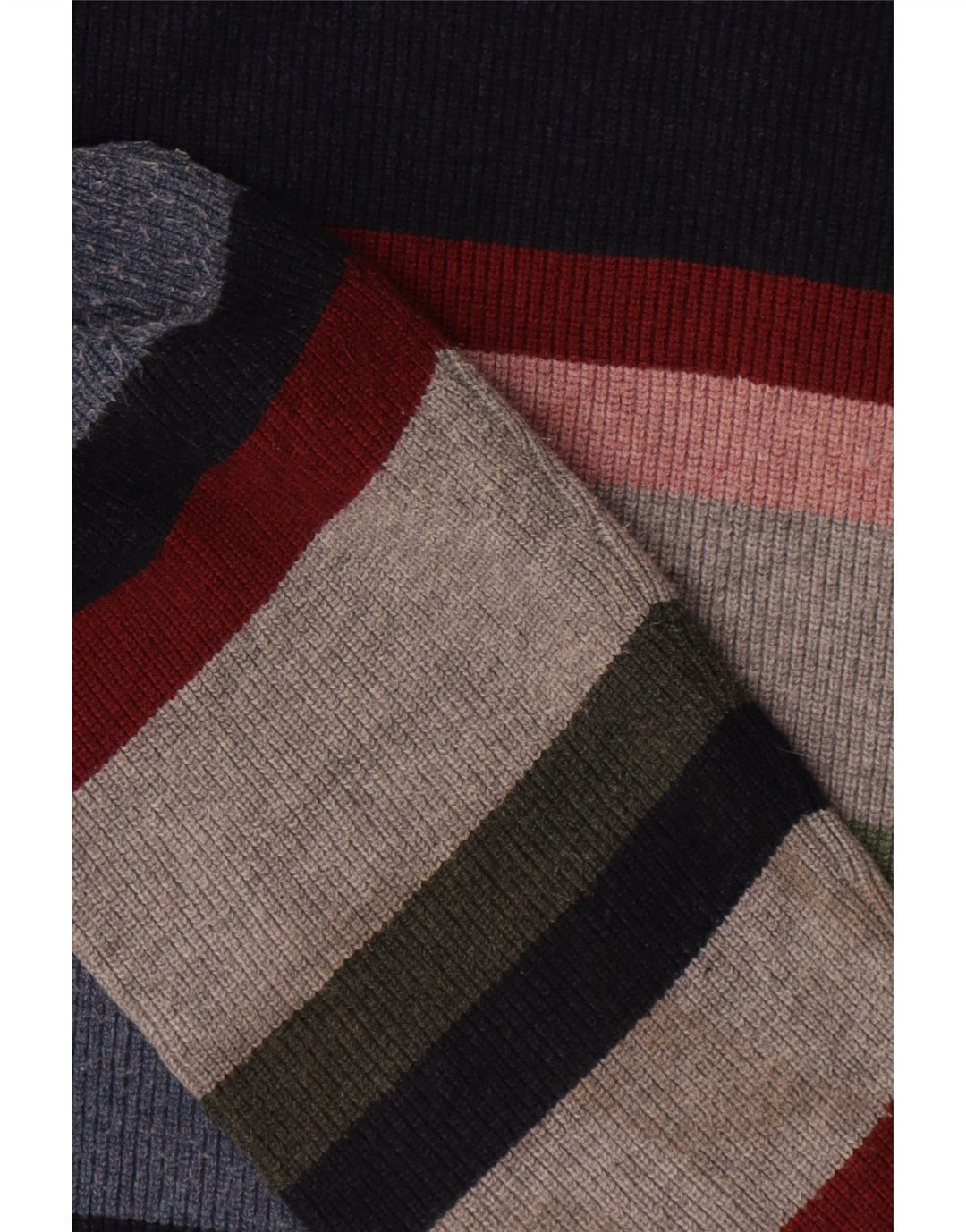 Suéter masculino Marks & Spencer com gola redonda, grande listrado multicolorido