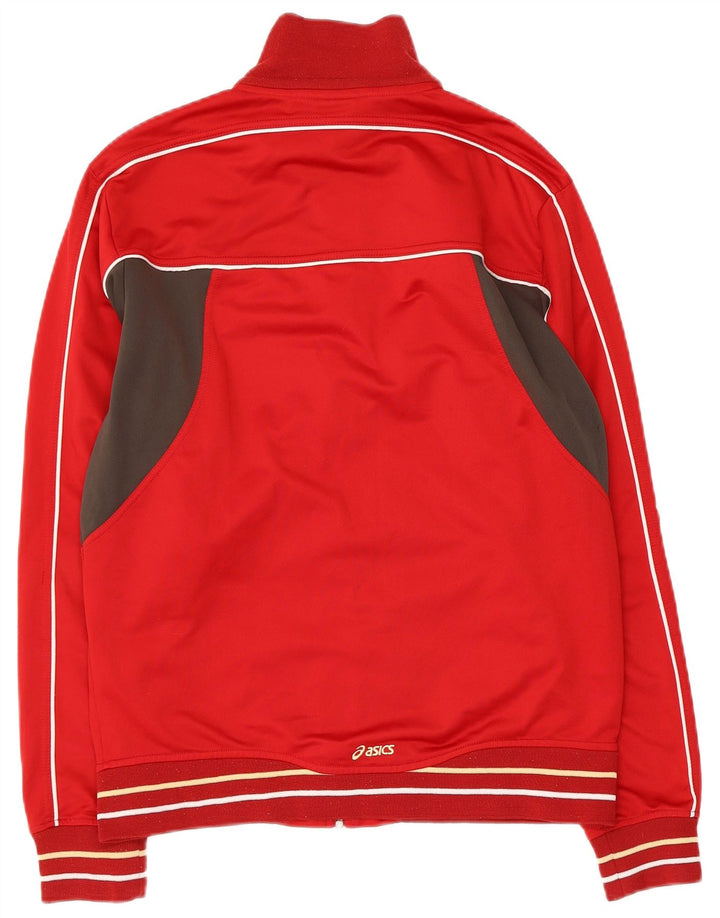 ASICS Mens Treino Top Jacket Medium Red Colourblock Poliéster