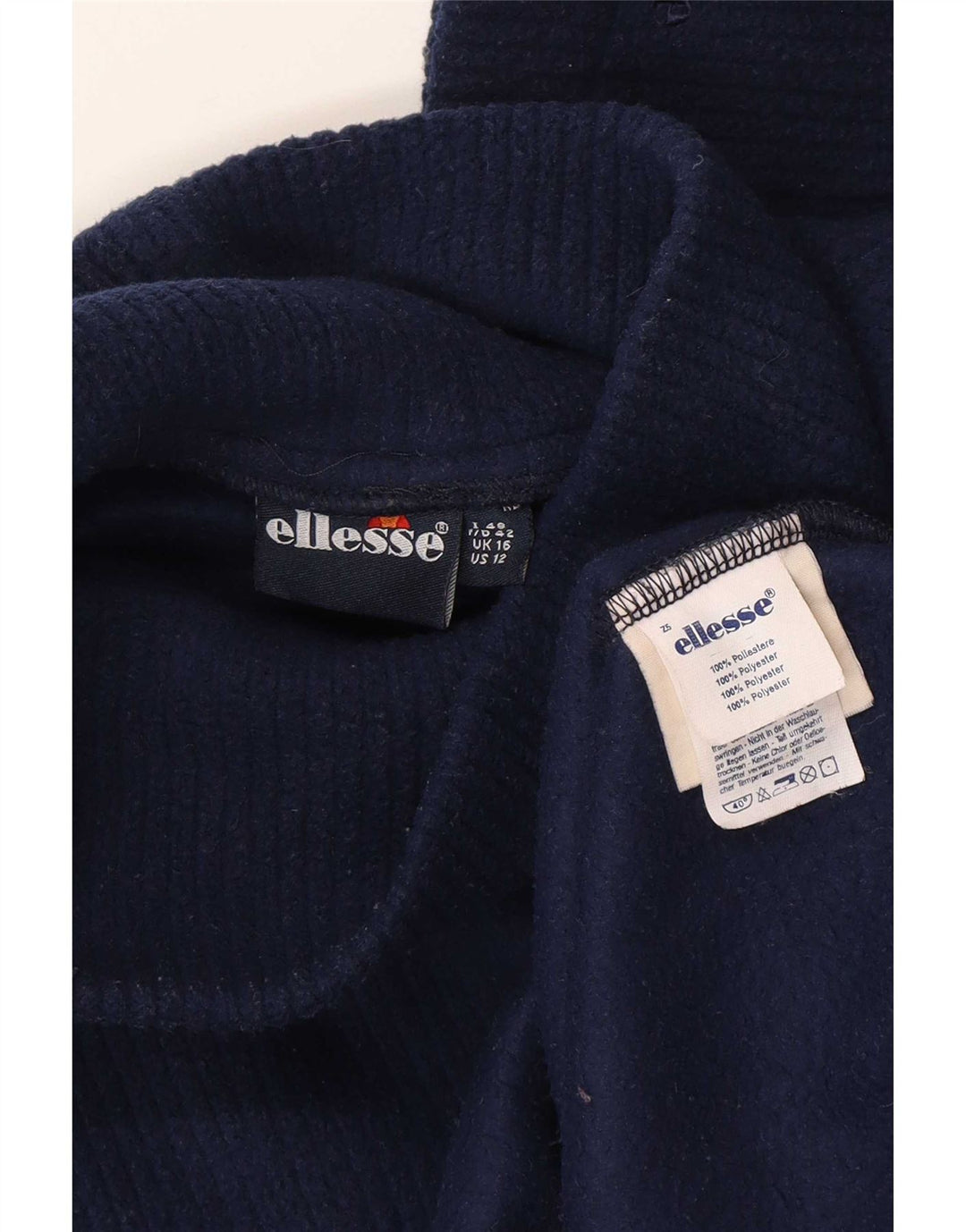 Ellesse feminino oversized velo jumper UK 16 grande poliéster azul marinho