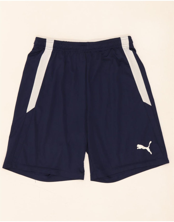 Shorts esportivos masculinos PUMA médio azul marinho colorblock