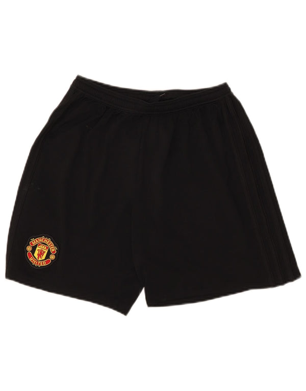 Shorts esportivos Adidas Boys Manchester United 13-14 anos preto poliéster