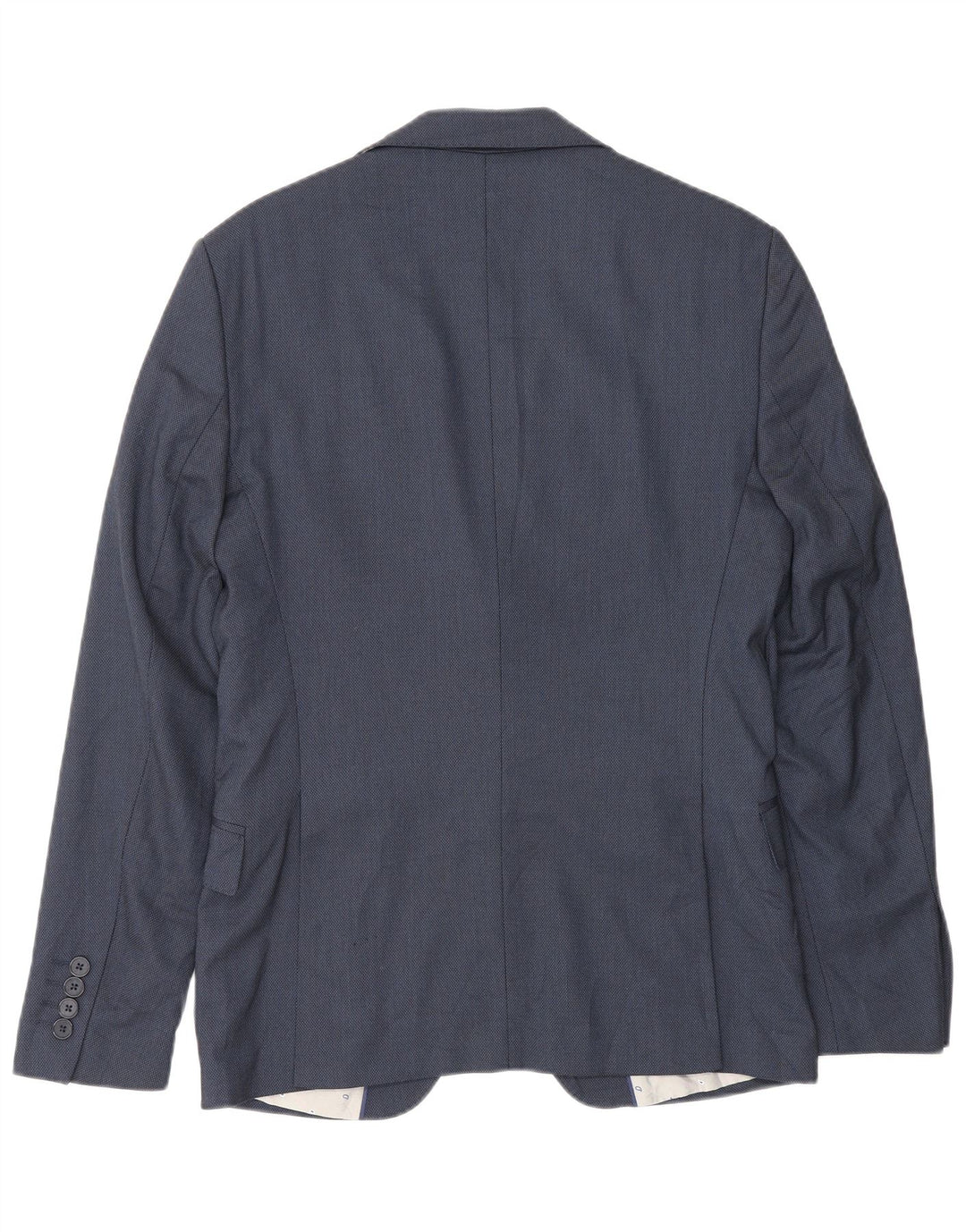 Jaqueta blazer masculina Zara com 2 botões UE 46 pequena azul marinho viscose