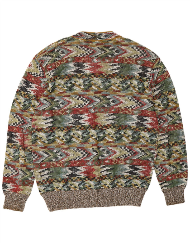 Suéter masculino MISSONI com gola redonda IT 54 XL multicolorido geométrico