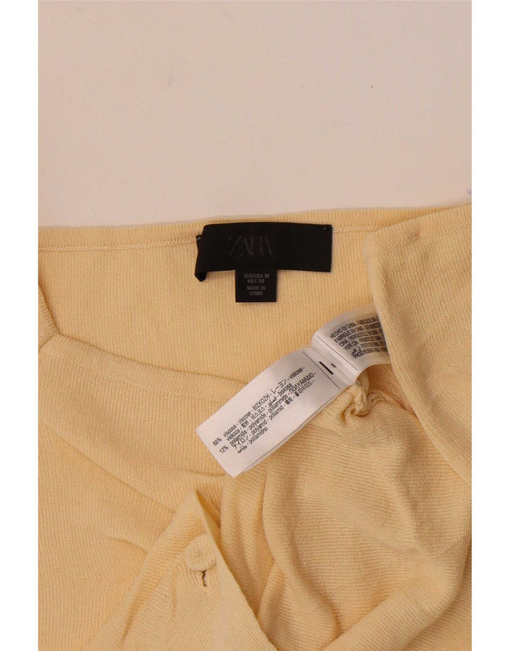 Blusa feminina Zara Top UK 12 viscose amarela média