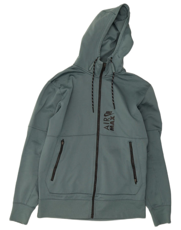 Suéter masculino Nike Therma-Fit Graphic Zip com capuz verde médio poliéster
