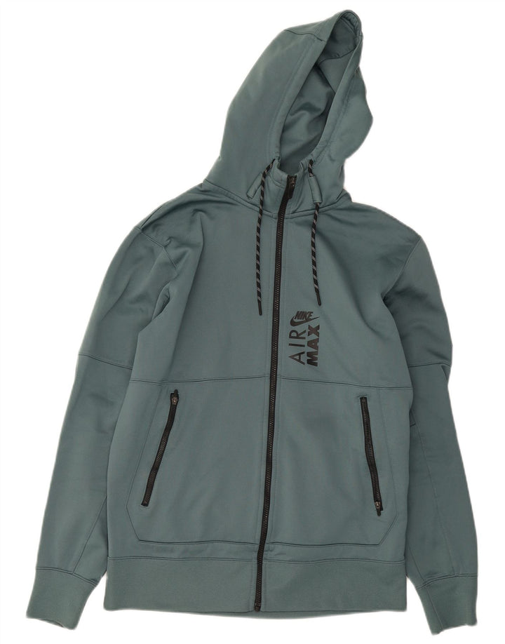 Suéter masculino Nike Therma-Fit Graphic Zip com capuz verde médio poliéster