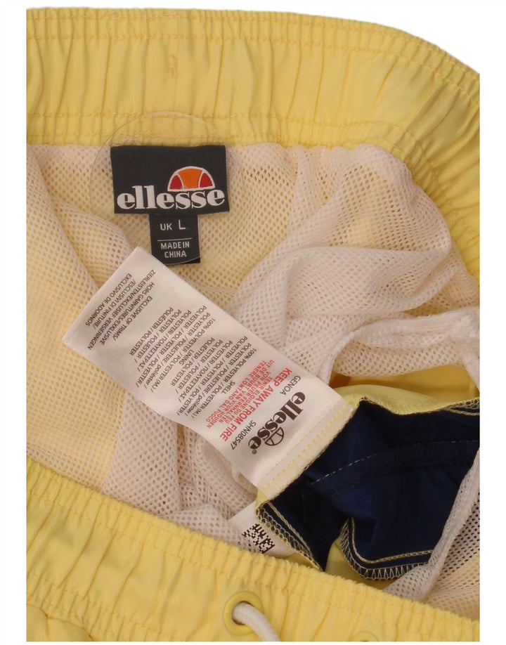 Shorts de natação masculino Ellesse grande poliéster colorblock amarelo