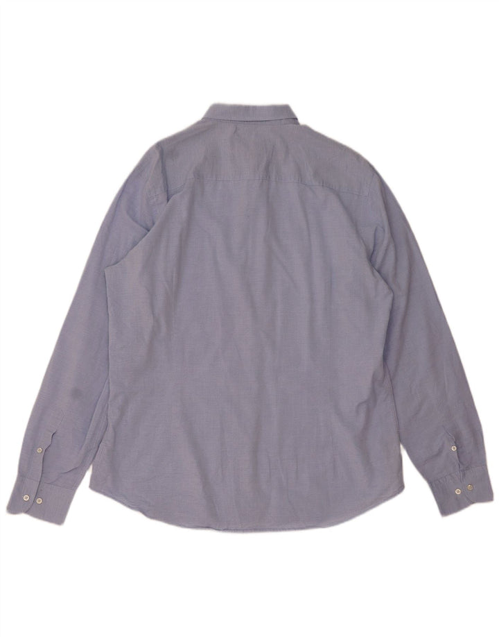 Camisa masculina Massimo Dutti 2XL algodão listrado azul