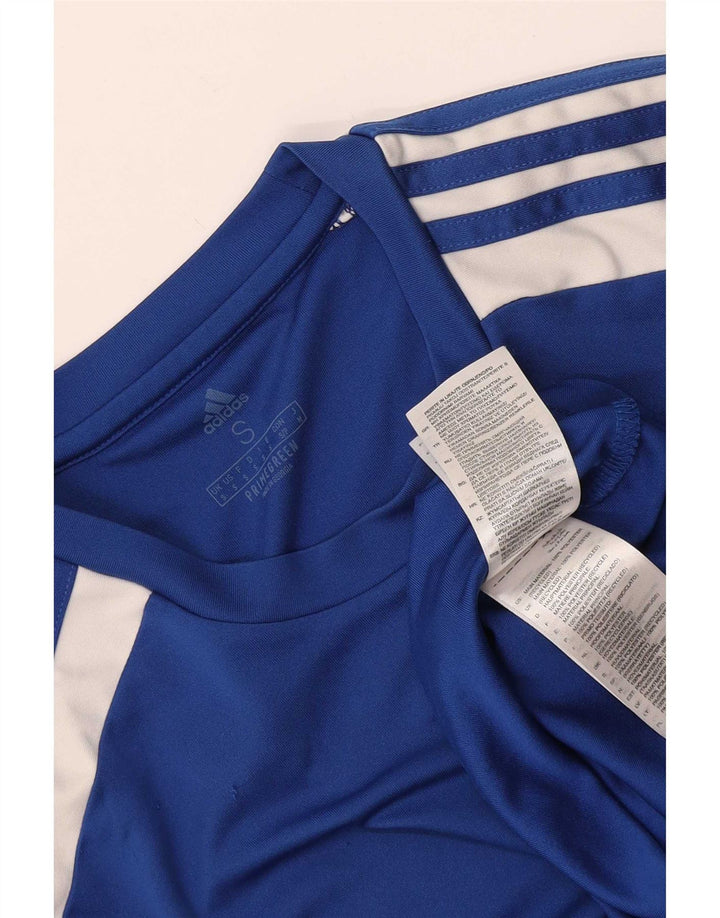 Adidas Mens Aeroready Camiseta Top Pequeno Azul Colorblock Poliéster