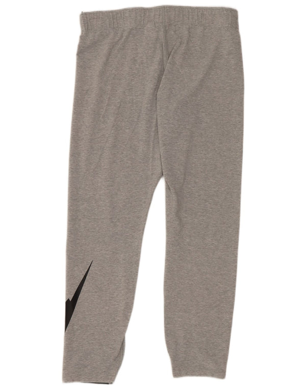 Leggings Nike Femininas Graphic Crop UK 14 Grande Cinza Algodão Esportes