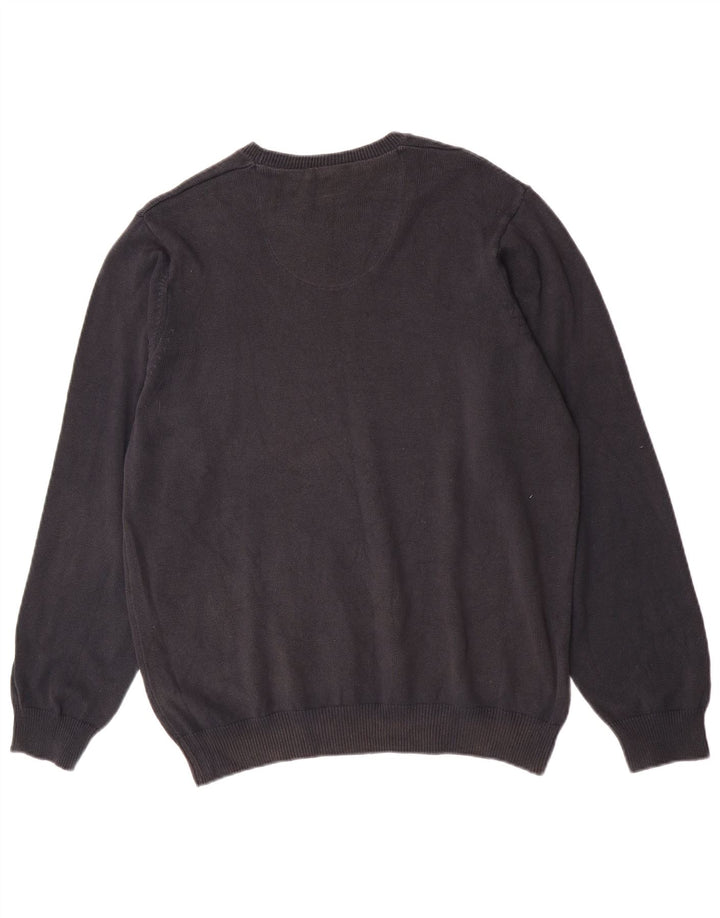 Suéter masculino Marks & Spencer Blue Harbor com gola redonda grande azul marinho