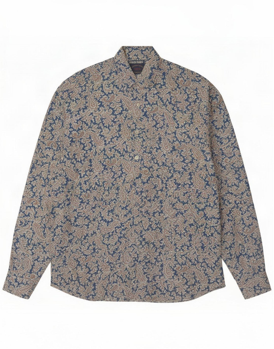 Sirio Camisa masculina azul médio Paisley Viscose